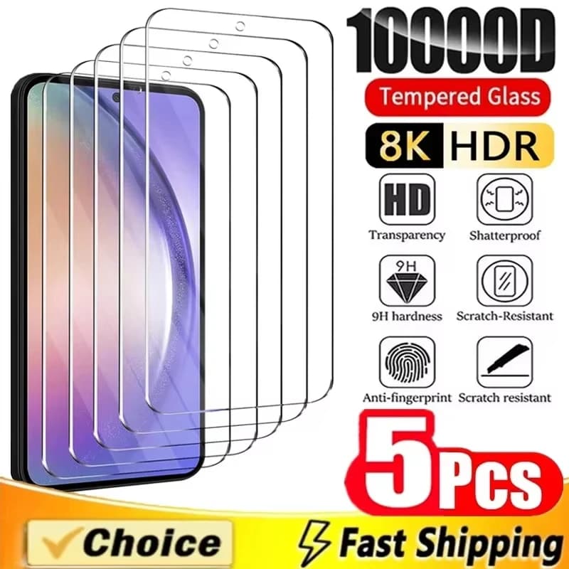 5-1Pcs Tempered Glass For Samsung Galaxy A56 A36 A26 A16 A57 A37 A07 A06 A55 A54 A35 A34 A33 S26 Ultra S25 S24 Screen Protectors