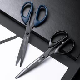 DELI Professional Office Scissors 180mm Heavy Duty Scissors with Black Blade Sharp Stainless Steel Cutting Tool for Paper Craft