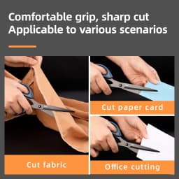 DELI Professional Office Scissors 180mm Heavy Duty Scissors with Black Blade Sharp Stainless Steel Cutting Tool for Paper Craft