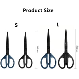 DELI Professional Office Scissors 180mm Heavy Duty Scissors with Black Blade Sharp Stainless Steel Cutting Tool for Paper Craft