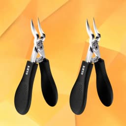 KHTO Professional Heavy-Duty Steel Toenail Clipper with Serrated Blade Thick & Ingrown Nails, Durable Trimmer for Men & Women