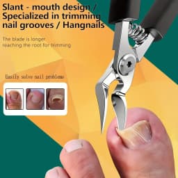 KHTO Professional Heavy-Duty Steel Toenail Clipper with Serrated Blade Thick & Ingrown Nails, Durable Trimmer for Men & Women
