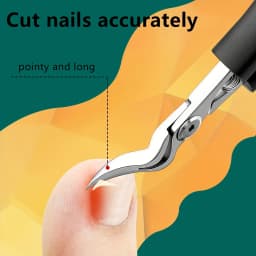 KHTO Professional Heavy-Duty Steel Toenail Clipper with Serrated Blade Thick & Ingrown Nails, Durable Trimmer for Men & Women