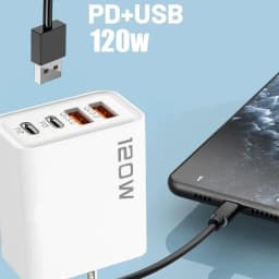 Fast Charging USB Type C Charger 120W 4 Port PD Quick Charge 3.0 For iPhone Samsung Xiaomi Huawei EU US UK Plug Phone Adapter