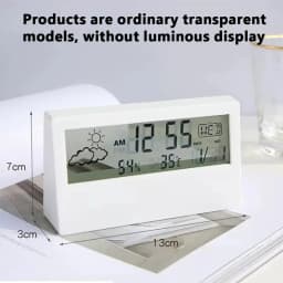 LCD Desktop Alarm Clock Transparent Calendar Weather and Digital Temperature and Humidity Display Home Appliance Smart Life