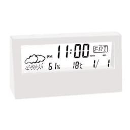 LCD Desktop Alarm Clock Transparent Calendar Weather and Digital Temperature and Humidity Display Home Appliance Smart Life