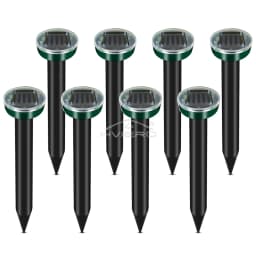 4/8X Solar Repeller Powered Ultrasonic Sonic Mouse Mole Pest Rodent Repellent Vibration Wave Yard Outdoor Garden Lawn Farm Field