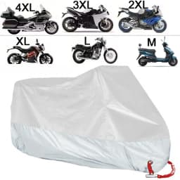 All Season Motorcycle Cover Silver Black Sun Reflective Waterproof Dustproof UV Protection for Moto Scooter M to 4XL 2025