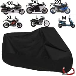 All Season Motorcycle Cover Silver Black Sun Reflective Waterproof Dustproof UV Protection for Moto Scooter M to 4XL 2025