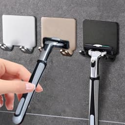 Bathroom Stainless Steel Razor Holder Storage Hook Wall Men Shaving Shaver Shelf Punch Free Razor Rack Accessories Organization