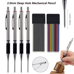 New Deep Hole Woodworking Mechanical Pencil, 2.0mm Anti Slip Soft Set Grip Handle Automatic Pencil Engineer Drawing Marking Tool