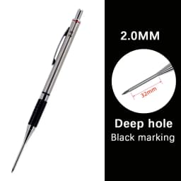New Deep Hole Woodworking Mechanical Pencil, 2.0mm Anti Slip Soft Set Grip Handle Automatic Pencil Engineer Drawing Marking Tool