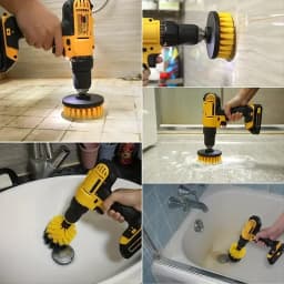 3 pcs/set drill brush set power scrubber wash cleaning brushes tool kit for Grout Floor tub shower tile bathroom kitchen surface