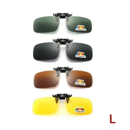 4 Color Grey Lenses Polarized Sunglasses Clip On Flip Up UV 380 Driving Fishing Night Vision Glasses Clips