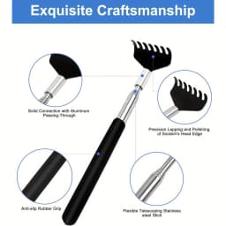 Extendable Portable Telescoping Metal Back Scratchers Hand Massager with Handles for Thanksgiving Birthday Christmas Gifts