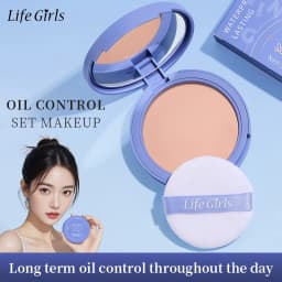 Life Girls Skin Tone Waterproof, Sweat-Proof Powder, Naturally Brightens, Conceals Concealer, Soft and Smooth, Natural and Transparent, Transparent Makeup, Own Puff