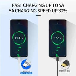 QCMAX 1-3PCS 10A 100W Type C Super Fast Charging Cable Data Cord For Huawei OPPO vivo iQoo Quick Charing USB C Cables