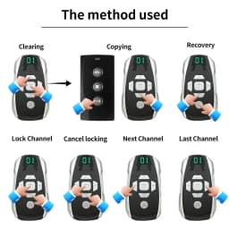 20-Channel Rechargeable Key Duplicator for Universal Garage Door Remote Control Gate Controller Clone Multi-frequency 300-915Mhz