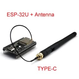 ESP32-WROOM-32U DevKitC WiFi Bluetooth IoT Development Board with 2.4G Antenna & Arduino+ Compatible for Wireless Programming