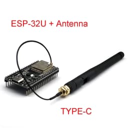 ESP32-WROOM-32U DevKitC WiFi Bluetooth IoT Development Board with 2.4G Antenna & Arduino+ Compatible for Wireless Programming