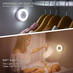 1-6Pcs Energy Saving LED Night Lights Touch Sensor 3 Color Dimmable Wall Night Lamp USB Rechargeable Magnetic Room Aisle Bedroom