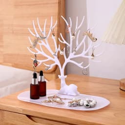 Jewelry Display Stand Tray Tree Storage Racks Earrings Necklaces Rings Jewelry Boxes Case Desktop Organizer Holder Make Up Decor