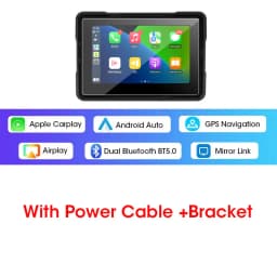 Jansite 5/7 inch Carplay Motorcycle DVR Navigation GPS Wireless CarPlay Android Auto IPX7 Display Screen Portable Moto Monitor