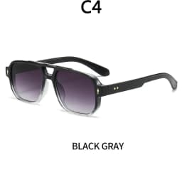 BOYSEEN Men's Square Tortoiseshell Sunglasses Preppy Style Black Frame Eyewear Can Make Prescription