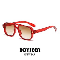 BOYSEEN Men's Square Tortoiseshell Sunglasses Preppy Style Black Frame Eyewear Can Make Prescription