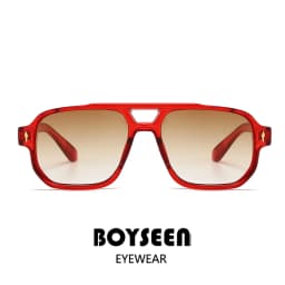 BOYSEEN Men's Square Tortoiseshell Sunglasses Preppy Style Black Frame Eyewear Can Make Prescription