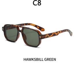 BOYSEEN Men's Square Tortoiseshell Sunglasses Preppy Style Black Frame Eyewear Can Make Prescription