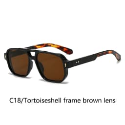 BOYSEEN Men's Square Tortoiseshell Sunglasses Preppy Style Black Frame Eyewear Can Make Prescription