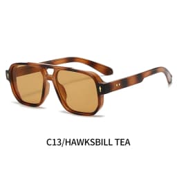 BOYSEEN Men's Square Tortoiseshell Sunglasses Preppy Style Black Frame Eyewear Can Make Prescription