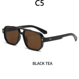 BOYSEEN Men's Square Tortoiseshell Sunglasses Preppy Style Black Frame Eyewear Can Make Prescription