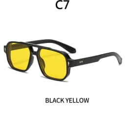 BOYSEEN Men's Square Tortoiseshell Sunglasses Preppy Style Black Frame Eyewear Can Make Prescription