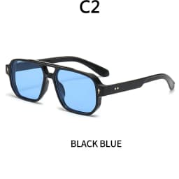 BOYSEEN Men's Square Tortoiseshell Sunglasses Preppy Style Black Frame Eyewear Can Make Prescription