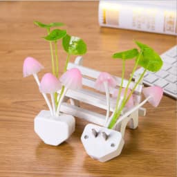 Novelty Mushroom Fungus Night Light EU & US Plug Light Sensor 220V 3 LED Colorful Mushroom Lamp Led Night Lights