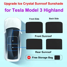 Sun Shade For Tesla Model 3 Y YL Juniper Highland 2025-2020 2026 Upgrade Ice Cloth Buckle Sun Glass Front Rear Sunroof Skylight