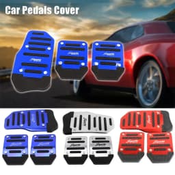 New 2Pcs/3Pcs/set Universal Non-Slip Aluminum Manual Transmission Car Pedal Cover Set Kit Pedali Red/Blue/Silver Car Accessories