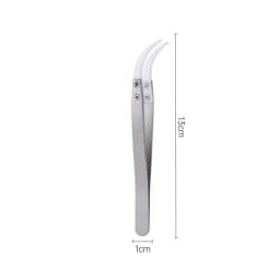 1200° Ceramic Tipped Stainless Steel Tweezers Tips Heat Pointed Resistant Tweezer Electronic Soldering Tweezers Fine Pointed Tip