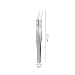1200° Ceramic Tipped Stainless Steel Tweezers Tips Heat Pointed Resistant Tweezer Electronic Soldering Tweezers Fine Pointed Tip