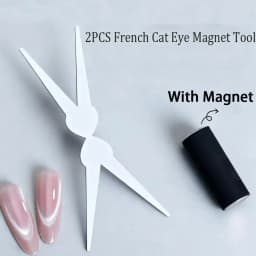 1/2Pcs Double-Head French Nail Art Magnet Set Strong Cat Eye Magnetic Rod French V-Shaped Effect Gel Polish Manicure Magnet Tool