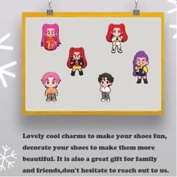 19pcs Korean music Shoe Charms PVC DIY Shoes Decoration Bracelet Wristband Sandal shoe Accessories Buckle for Kids Gifts