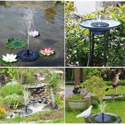 13cm, 16cm, 18cm Solar Fountain Pumps - Ideal for Outdoor Garden Pools, Bird Baths, Small Ponds. 8-Nozzle Floating Model
