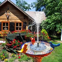 13cm, 16cm, 18cm Solar Fountain Pumps - Ideal for Outdoor Garden Pools, Bird Baths, Small Ponds. 8-Nozzle Floating Model