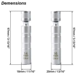 Spark Plug Socket Wrench Adapter 14mm 16mm Install Replace Repair Kit Swivel Torque Magnetic Remove Removal Gap Tool Car AUTO