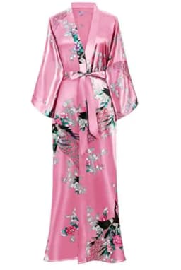Sexy Women Long Robe With Pocket Wedding Bride Bridesmaid Dressing Gown Rayon Kimono Bathrobe Large Size S-XXXL Night Dress