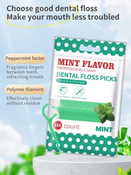 300/150/50pcs Mint Floss Stick - Disposable Floss Cleaning Stick - Toothpick to Remove Plaque and Food Residue - Oral Cleaning