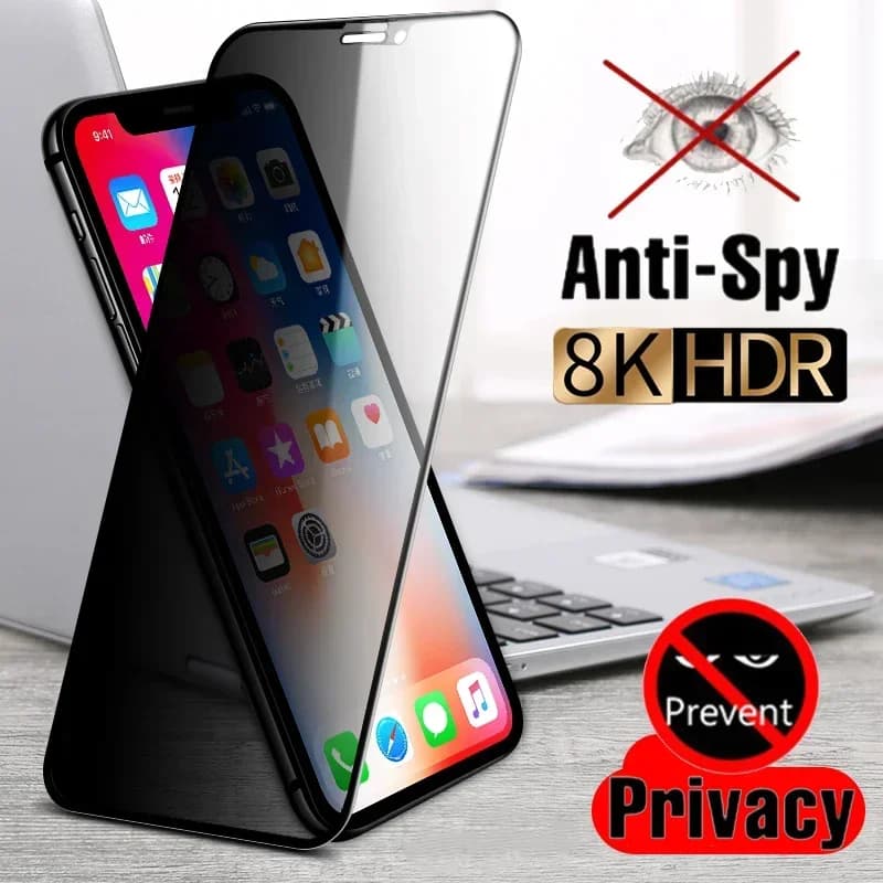 Full Cover Privacy Screen Protector For iPhone 11 12 13 14 15 17 18 Pro Max Best 8K Anti-spy Glass For iPhone 16 PRO XR XS MAX