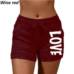 Summer Shorts Women's Love Printed Quick Drying Shorts YOGA SHORTS Women's Leisure Sports Fitness Shorts High Waist Drawstring
